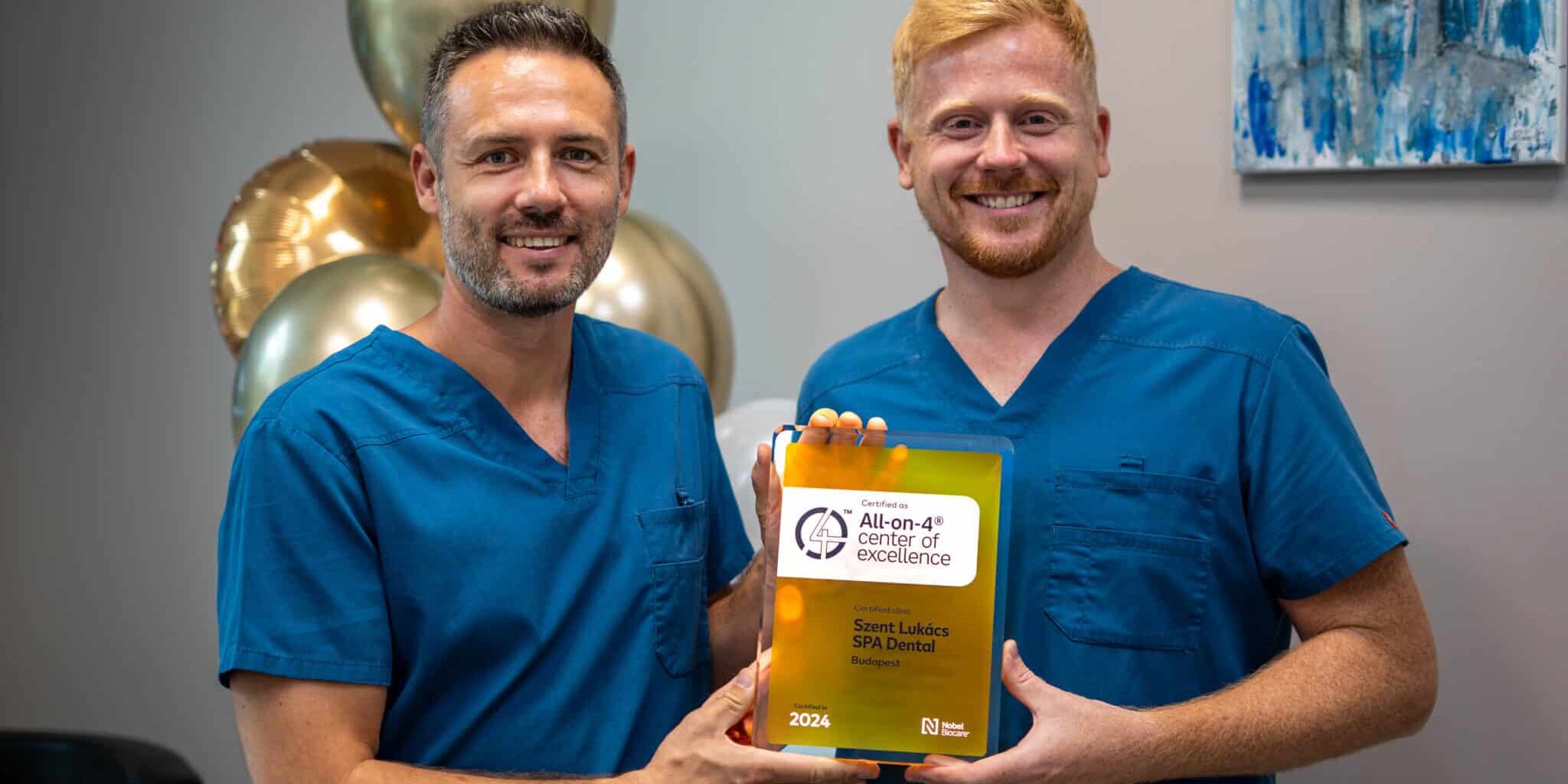 Dr. Ruszin Tamás és Dr. Nagy Róbert a Nobel Biocare All-on-4 Center of Excellence programjának elismerésével